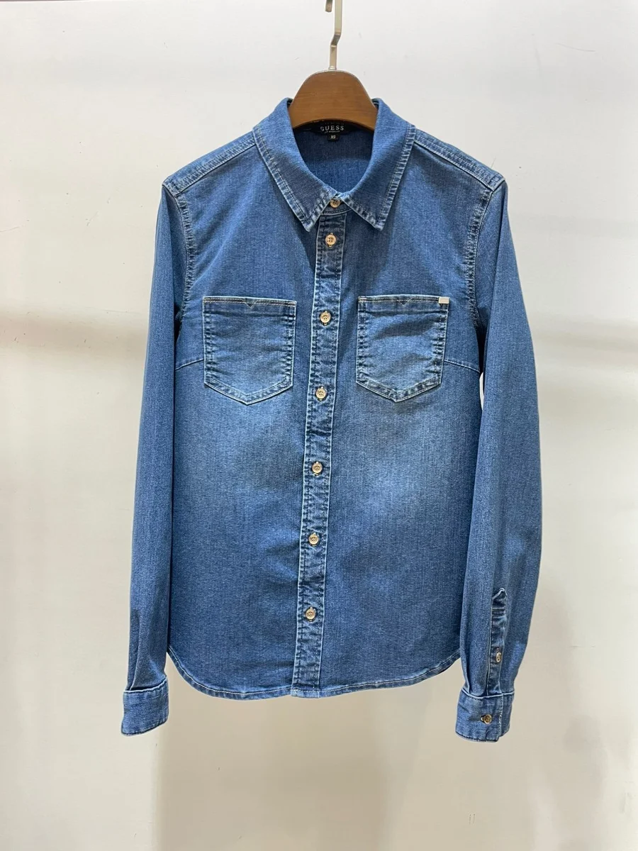 Simple Classic Loose Collar Denim irt for Women Ele Casual Long Sve Straight Cut Pure Color No Brand Commute Sle
Simple Classic Loose Collar Denim irt for Women Ele Casual Long Sve Straight Cut Pure Color No Brand Commute Sle