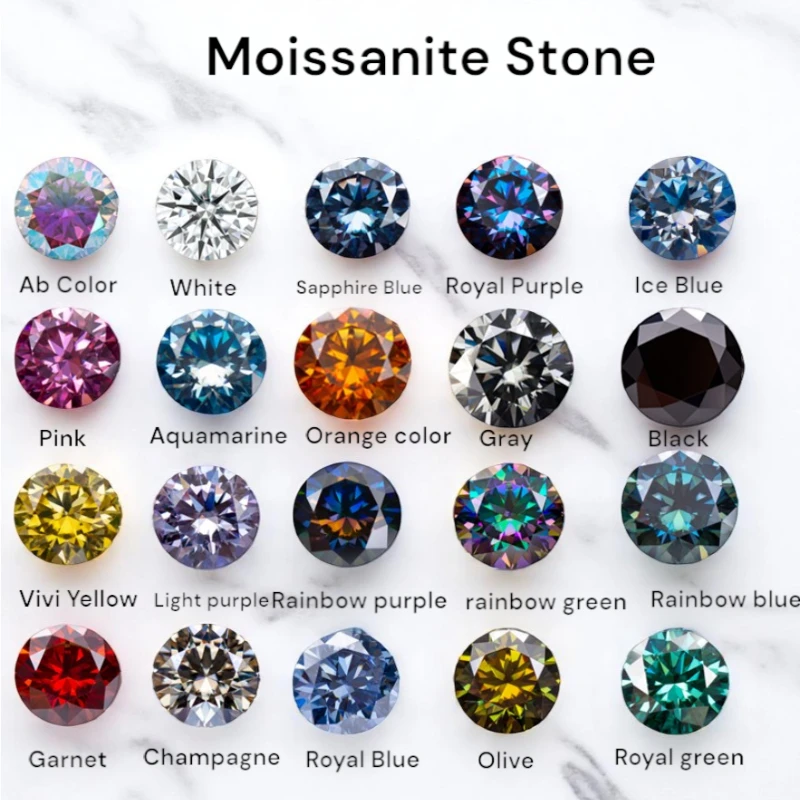 Moissanite Stone round cut Multiple colors available with Certificate pass Diamonds tester Gemstones For Jewelry Diy Making
Moissanite Stone round cut Multiple colors available with Certificate pass Diamonds tester Gemstones For Jewelry Diy Making