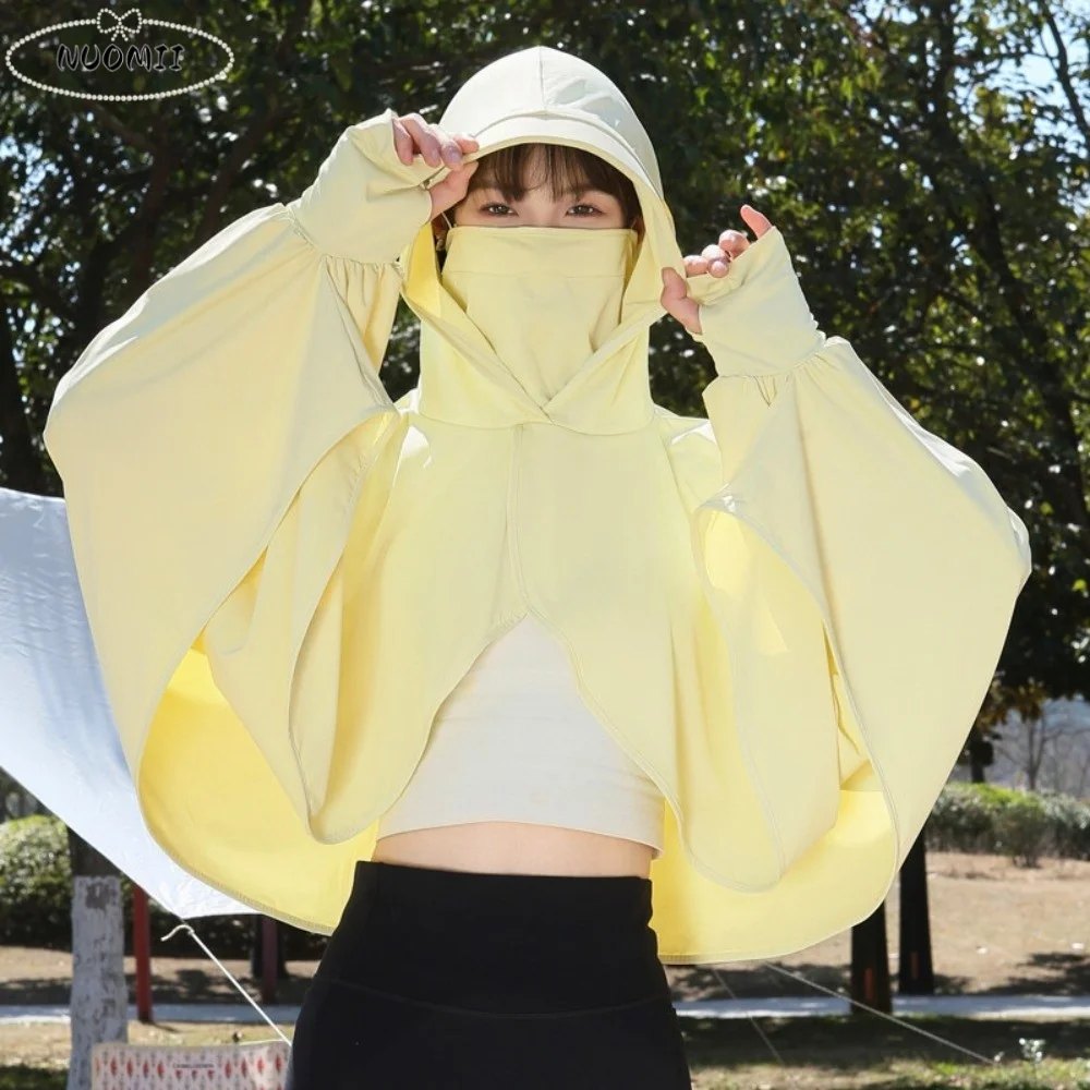 Solid Color 3 in 1 Sunscreen Hoodie Long Sleeve UV Protection Facemask Hat Sunscreen Shawl Thin Loose Fit Summer Ice Silk Cape
Solid Color 3 in 1 Sunscreen Hoodie Long Sleeve UV Protection Facemask Hat Sunscreen Shawl Thin Loose Fit Summer Ice Silk Cape
