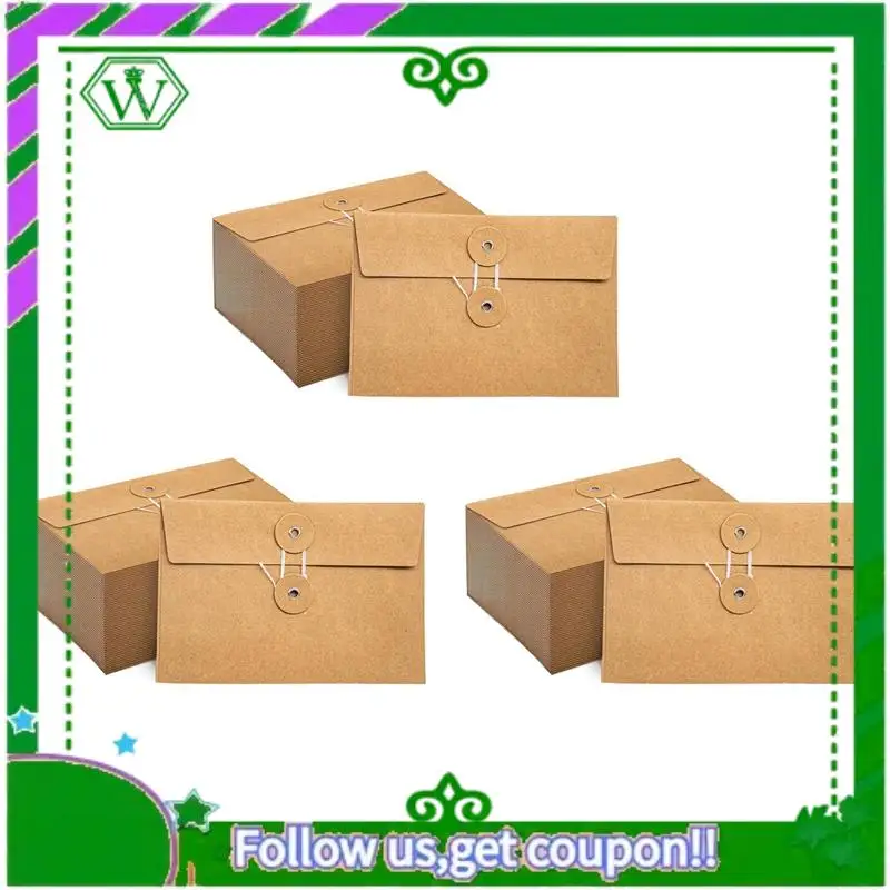 ABIK-120 Pcs Kraft Paper Envelopes With String Tie Closure Project Pockets Document Organizer, 4.53 X 6.7 Inches (Brown)
ABIK-120 Pcs Kraft Paper Envelopes With String Tie Closure Project Pockets Document Organizer, 4.53 X 6.7 Inches (Brown)