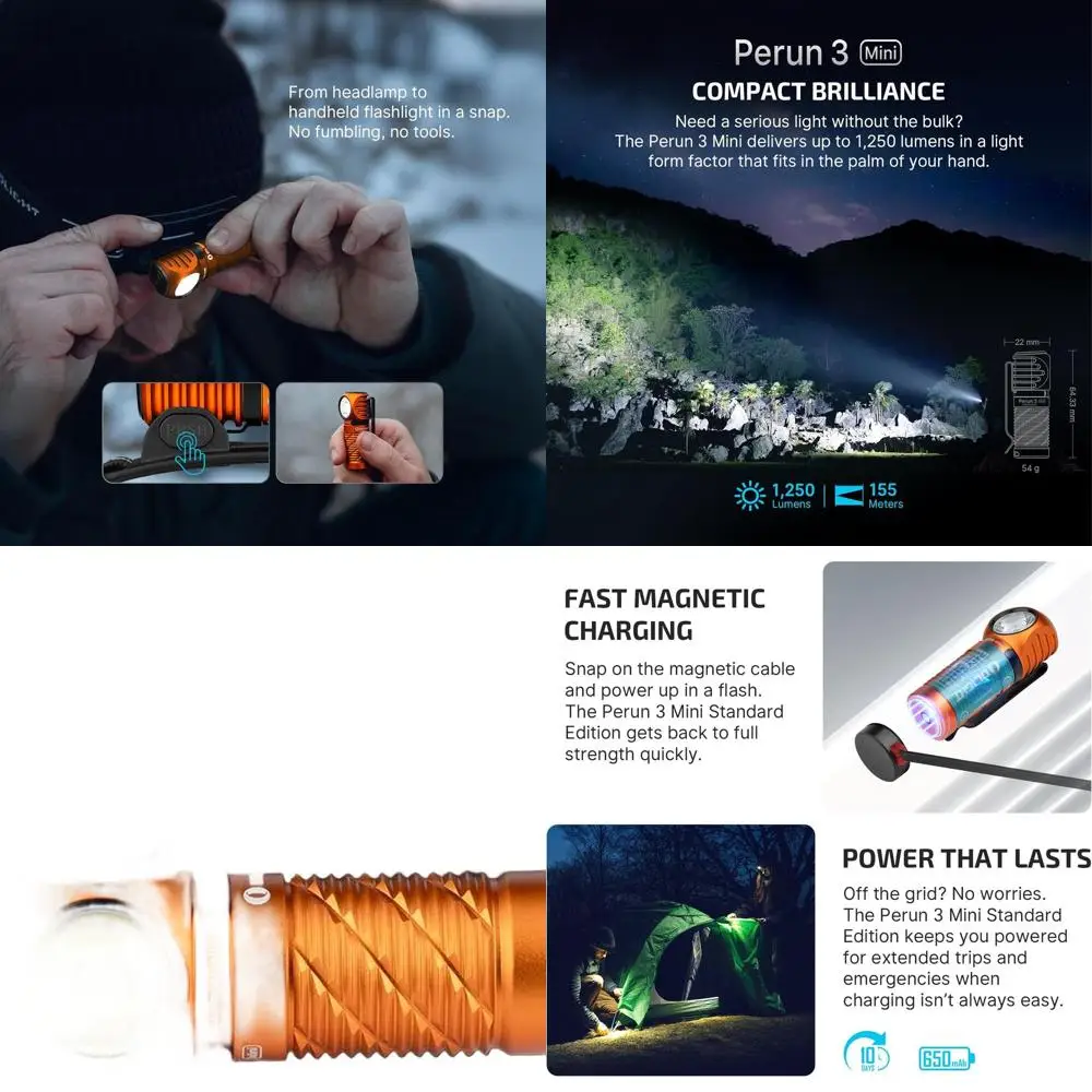 Mini LED Headlamp 1250 Lumens, Rechargeable with Red Light, Ideal for Outdoor Activities (Cool White 5700K-6700K, Orange)
Mini LED Headlamp 1250 Lumens, Rechargeable with Red Light, Ideal for Outdoor Activities (Cool White 5700K-6700K, Orange)