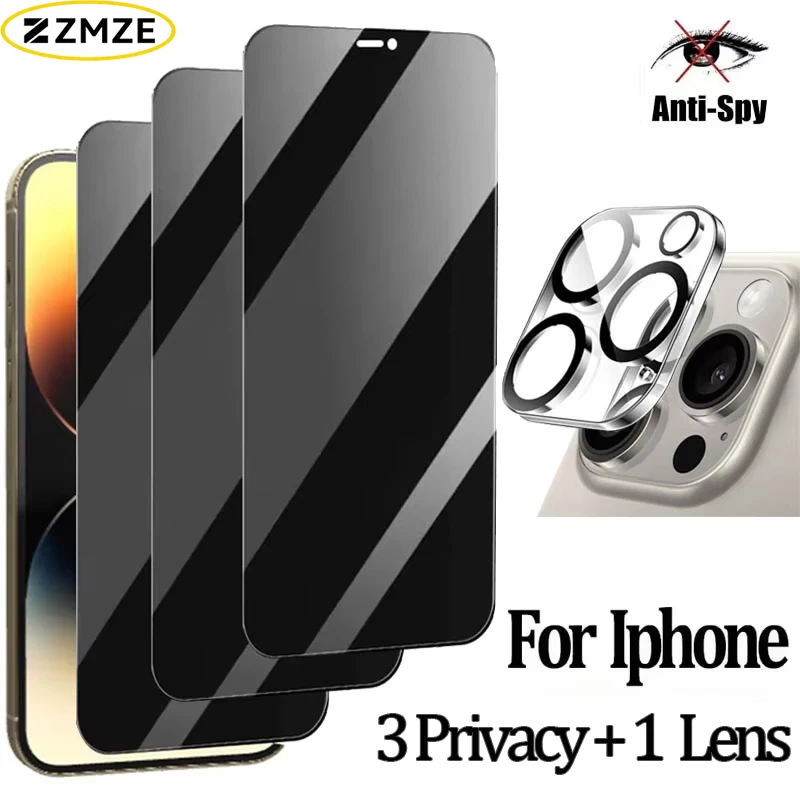 3PCS Privacy Glass + 1PCS Lens Film For iPhone Air 17E 16 15 14 13 12 Pro Screen Protector Anti-spy Anti-Scratch Tempered Glass
3PCS Privacy Glass + 1PCS Lens Film For iPhone Air 17E 16 15 14 13 12 Pro Screen Protector Anti-spy Anti-Scratch Tempered Glass
