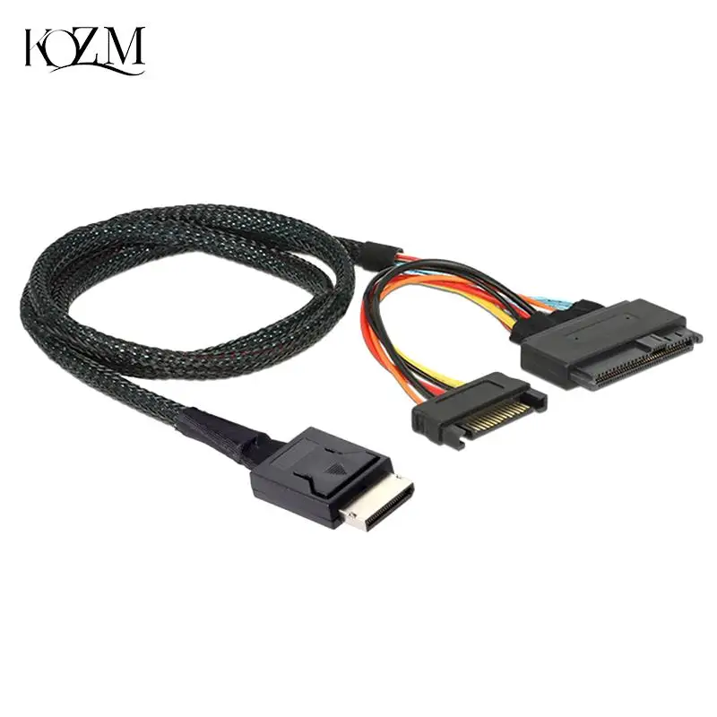 Built-in 12G Mini SAS HD To U.2 / SFF-8643 To SFF-8639 Cable 0.5M With 15-Pin SATA Power Supply, Suitable For U.2 SSD
Built-in 12G Mini SAS HD To U.2 / SFF-8643 To SFF-8639 Cable 0.5M With 15-Pin SATA Power Supply, Suitable For U.2 SSD