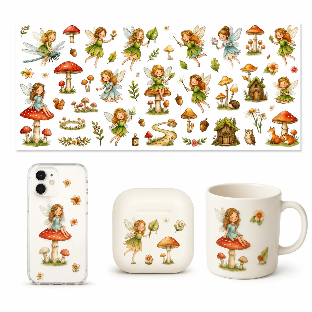 1pc Cute Fairy Mushroom Sticker Sheet Watercolor Forest Elf Decals with Cottage Flower Animal for Cup Phone Scrapbook DIY Decor
1pc Cute Fairy Mushroom Sticker Sheet Watercolor Forest Elf Decals with Cottage Flower Animal for Cup Phone Scrapbook DIY Decor