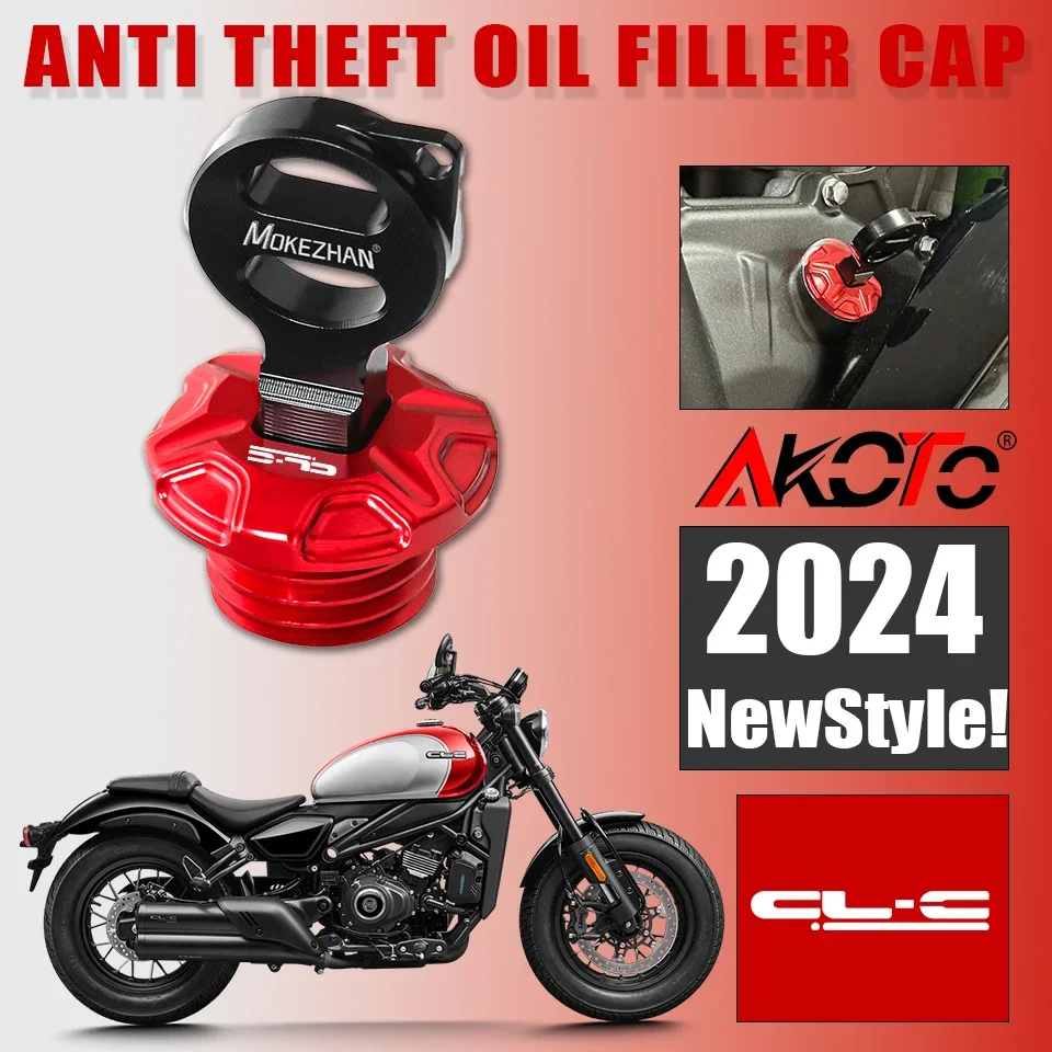 NEW Motorcycles Anti theft Oil Filler Cap Engine Oil Plug Cover For CFMOTO 450CL-C 450CLC 450 CLC CL-C 2024+
NEW Motorcycles Anti theft Oil Filler Cap Engine Oil Plug Cover For CFMOTO 450CL-C 450CLC 450 CLC CL-C 2024+