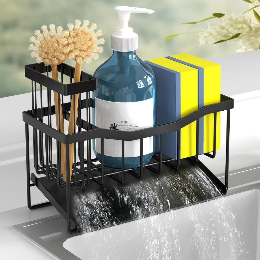 Maifan Sink Caddy Держатель губки для кухни с держателем для щеток и самосливным поддоном из нержавеющей стали Нержавеющий органайзер для кухонной мойки
Maifan Sink Caddy Держатель губки для кухни с держателем для щеток и самосливным поддоном из нержавеющей стали Нержавеющий органайзер для кухонной мойки