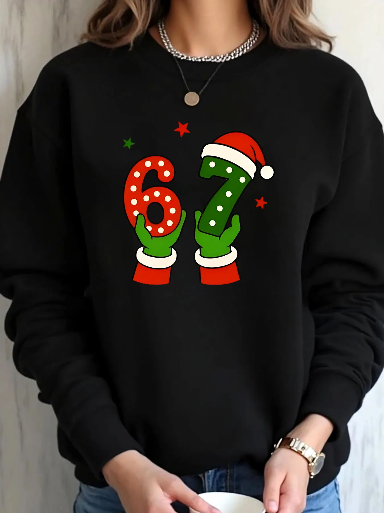 Женская толстовка больших размеров на Рождество 67, праздничные цифры с принтом, уличная одежда
Женская толстовка больших размеров на Рождество 67, праздничные цифры с принтом, уличная одежда