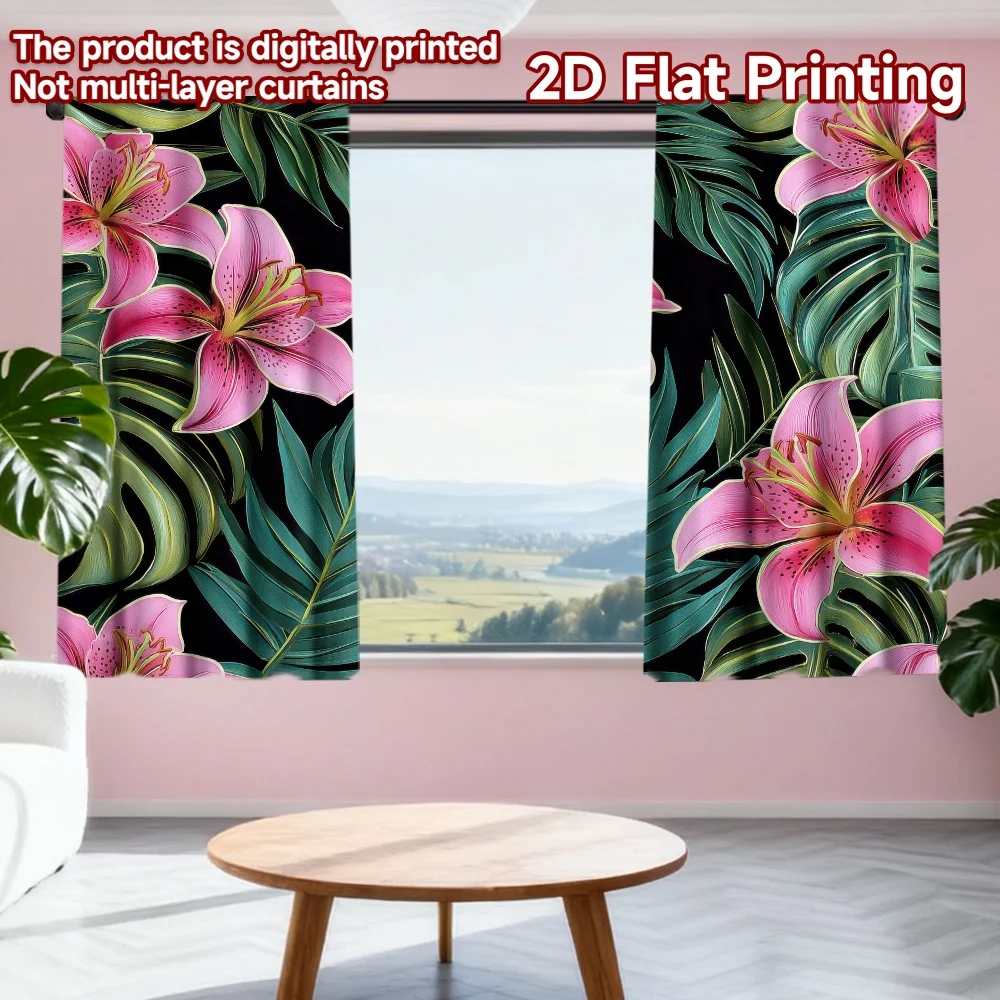 2D flat printing 2pcs Curtain Tropical Pink Lilies Digital Printed Polyester Drapes All Season Party & Holiday Decor for Art
2D flat printing 2pcs Curtain Tropical Pink Lilies Digital Printed Polyester Drapes All Season Party & Holiday Decor for Art