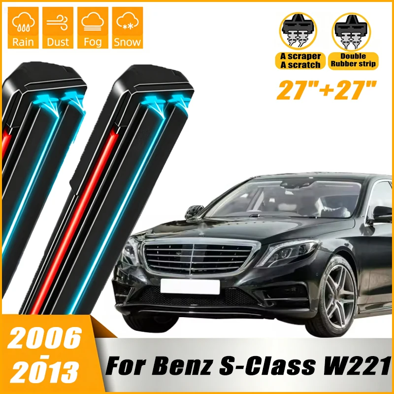 Front Windshield Windscreen Wiper Blades For Mercedes Benz S-Class W221 2006-2013 2007 2008 2009 Window Rain Brushes 27"+27"
Front Windshield Windscreen Wiper Blades For Mercedes Benz S-Class W221 2006-2013 2007 2008 2009 Window Rain Brushes 27"+27"
