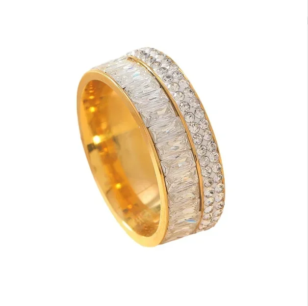 High-End Fashion Titanium Steel Ring for Women with Rectangular Zircon Crystal from Austrian Light Luxury Jewelry
High-End Fashion Titanium Steel Ring for Women with Rectangular Zircon Crystal from Austrian Light Luxury Jewelry