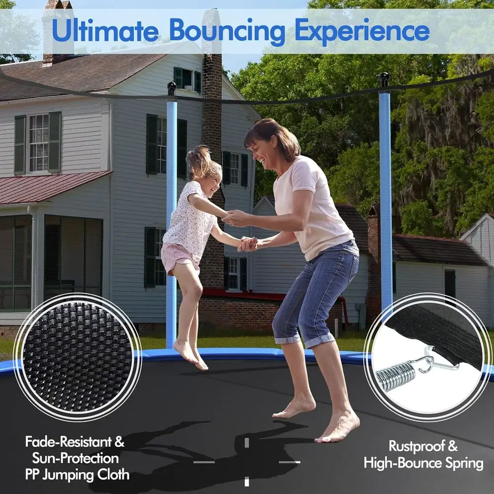 Recreational Outdoor Trampoline with Enclosure Net, Ladder, Suitable for Kids and Adults
Recreational Outdoor Trampoline with Enclosure Net, Ladder, Suitable for Kids and Adults
