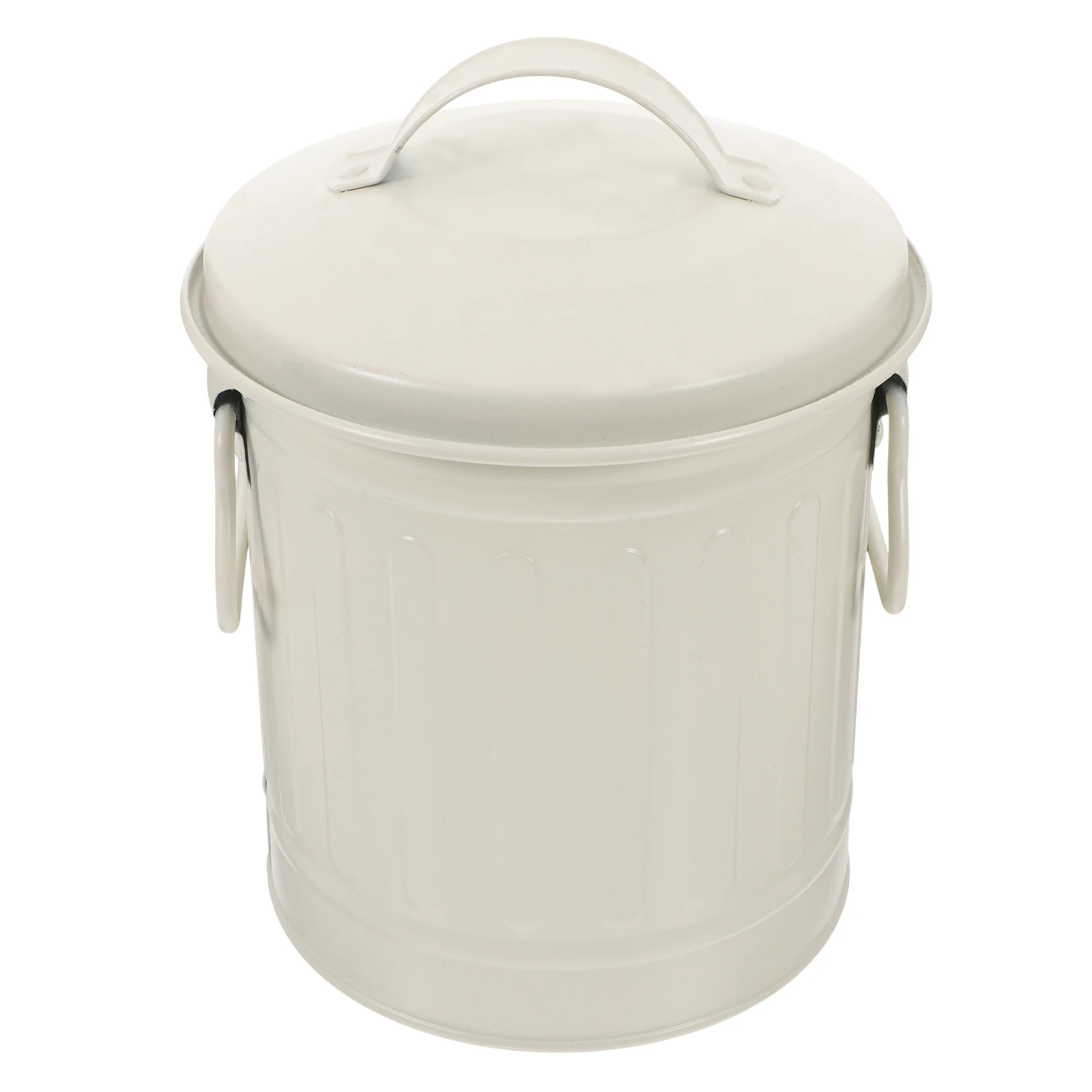 Desktop Trash Can Pen Holder Iron Metal Bucket Small Wastebasket Garbage Bin Lid Countertop Kitchen Study Office Storage 
Desktop Trash Can Pen Holder Iron Metal Bucket Small Wastebasket Garbage Bin Lid Countertop Kitchen Study Office Storage