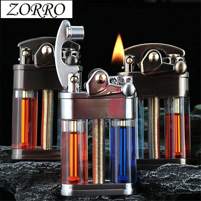 ZORRO Metal Kerosene Lighter Retro Old-fashioned Rocker Arm Transparent Two-color Fuel Tank Lighter High-end Gift
ZORRO Metal Kerosene Lighter Retro Old-fashioned Rocker Arm Transparent Two-color Fuel Tank Lighter High-end Gift