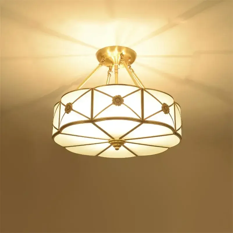 Vintage Luxury European Copper Ceiling Lights Lamparas De Techo Lustre Luminaria Abajur Living Room E27 Home Lighting Fixtures
Vintage Luxury European Copper Ceiling Lights Lamparas De Techo Lustre Luminaria Abajur Living Room E27 Home Lighting Fixtures