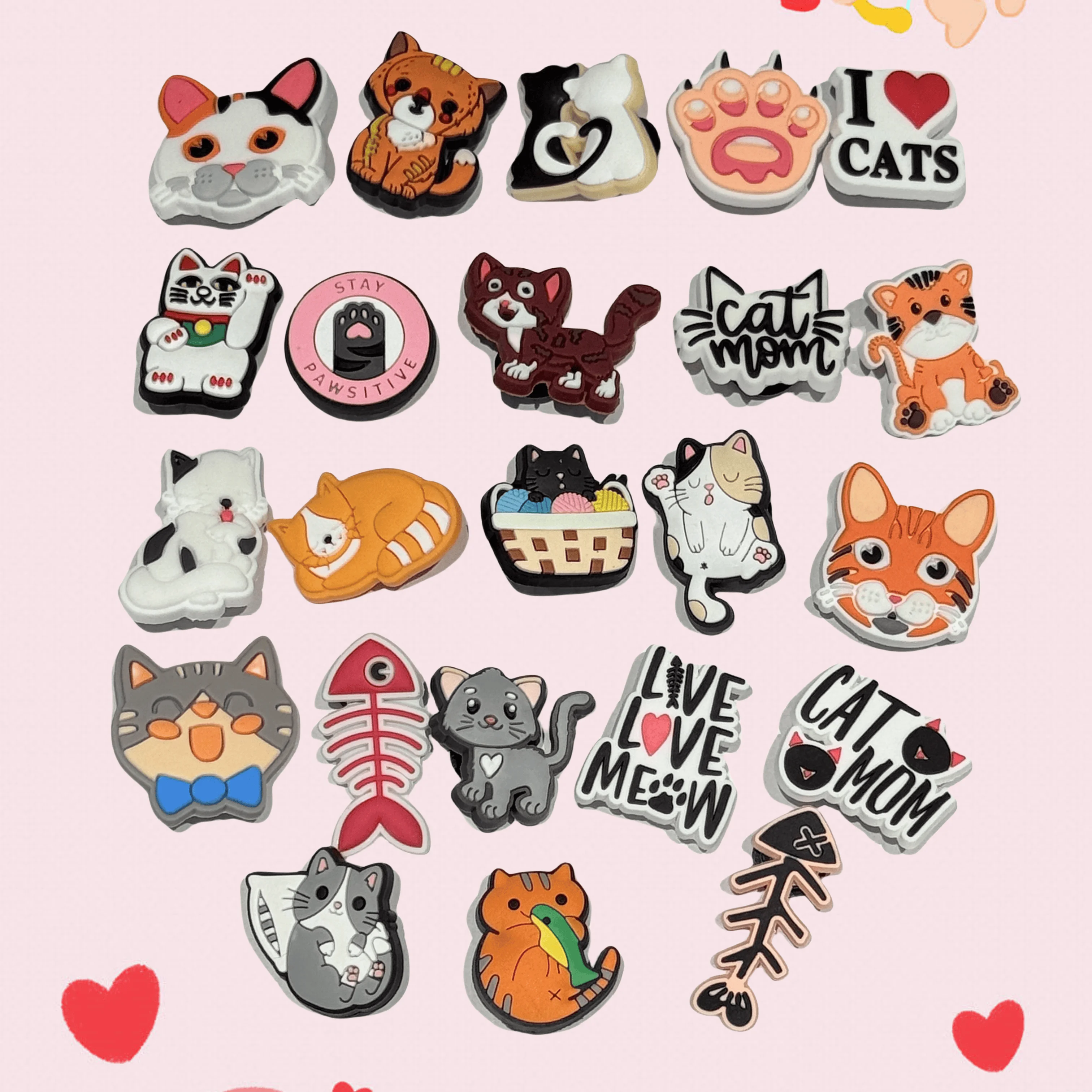 23 шт., мультяшная кошка, рыбья кость, живое любовь, мяу, подвески для обуви из ПВХ, сделай сам, рюкзак с отверстиями, обувь, украшения, сандалии, аксессуары, подарок для детской вечеринки
23 шт., мультяшная кошка, рыбья кость, живое любовь, мяу, подвески для обуви из ПВХ, сделай сам, рюкзак с отверстиями, обувь, украшения, сандалии, аксессуары, подарок для детской вечеринки