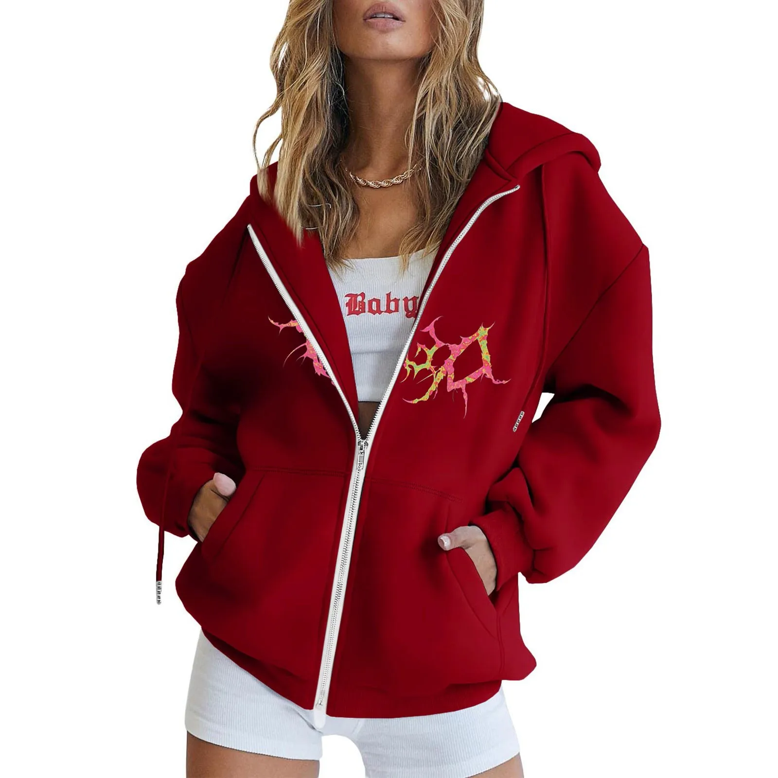 Women's Floral Print Hooded Sweatshirt Cardigan Zipper Casual Top With Pockets Hoodies Hooded
Women's Floral Print Hooded Sweatshirt Cardigan Zipper Casual Top With Pockets Hoodies Hooded