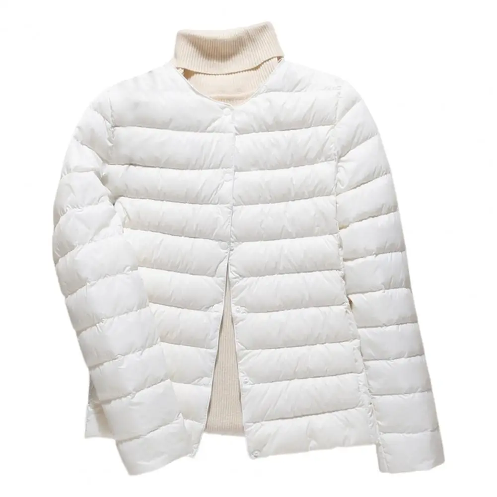 Winter Down Coat Thickened Padded Round Neck Pockets Button Down Windproof Long Sleeves Heat Retention Warm Daily Cold Weather O
Winter Down Coat Thickened Padded Round Neck Pockets Button Down Windproof Long Sleeves Heat Retention Warm Daily Cold Weather O