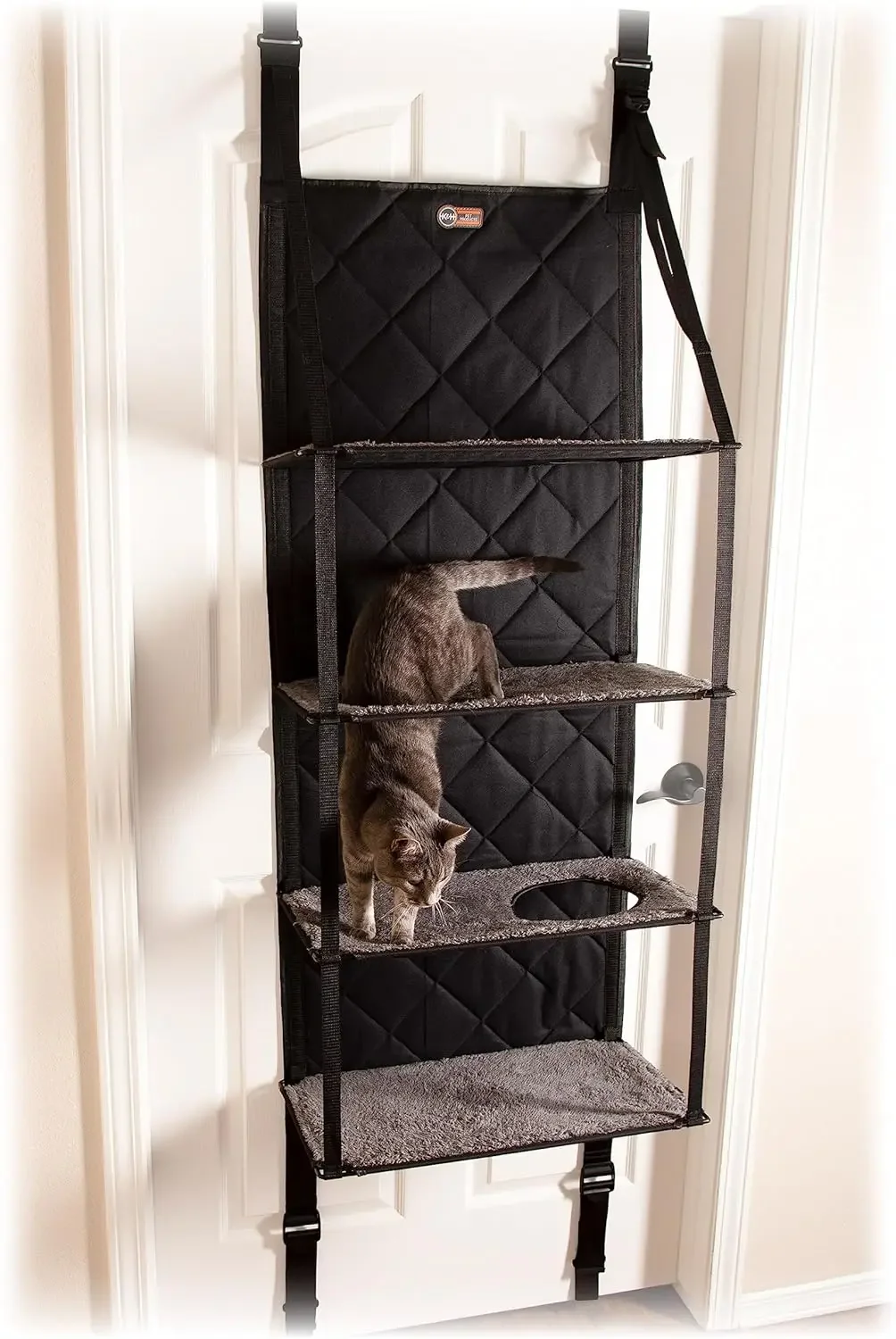 Hangin Cat Tree Door Mounted Climber Cat Wall Perch Furniture Cat Hammock for Indoor Hanging Elevated Bed 4 Story Gray
Hangin Cat Tree Door Mounted Climber Cat Wall Perch Furniture Cat Hammock for Indoor Hanging Elevated Bed 4 Story Gray
