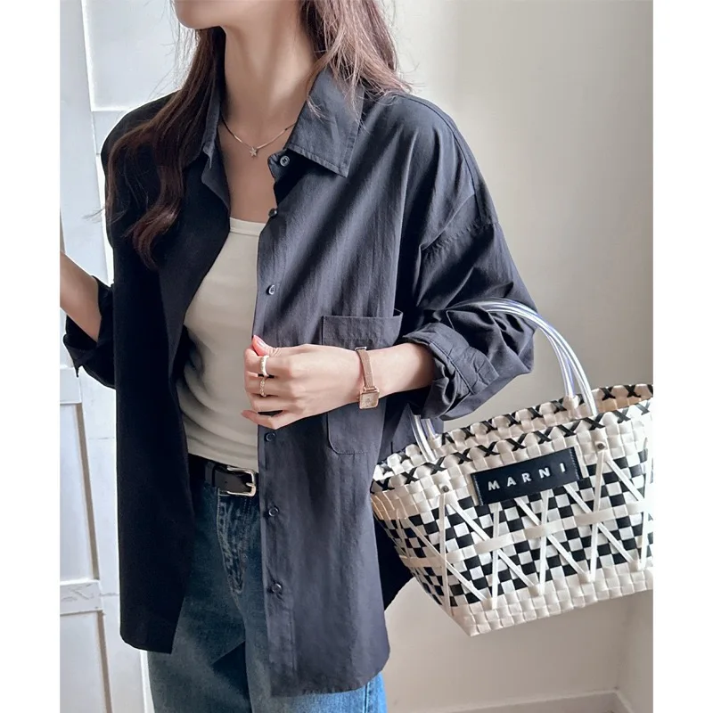 Women Long Sleeve Cotton Blouse Summer Thin Sun-Protective Loose Blouse Female Casual High-End Solid Color Tops
Women Long Sleeve Cotton Blouse Summer Thin Sun-Protective Loose Blouse Female Casual High-End Solid Color Tops