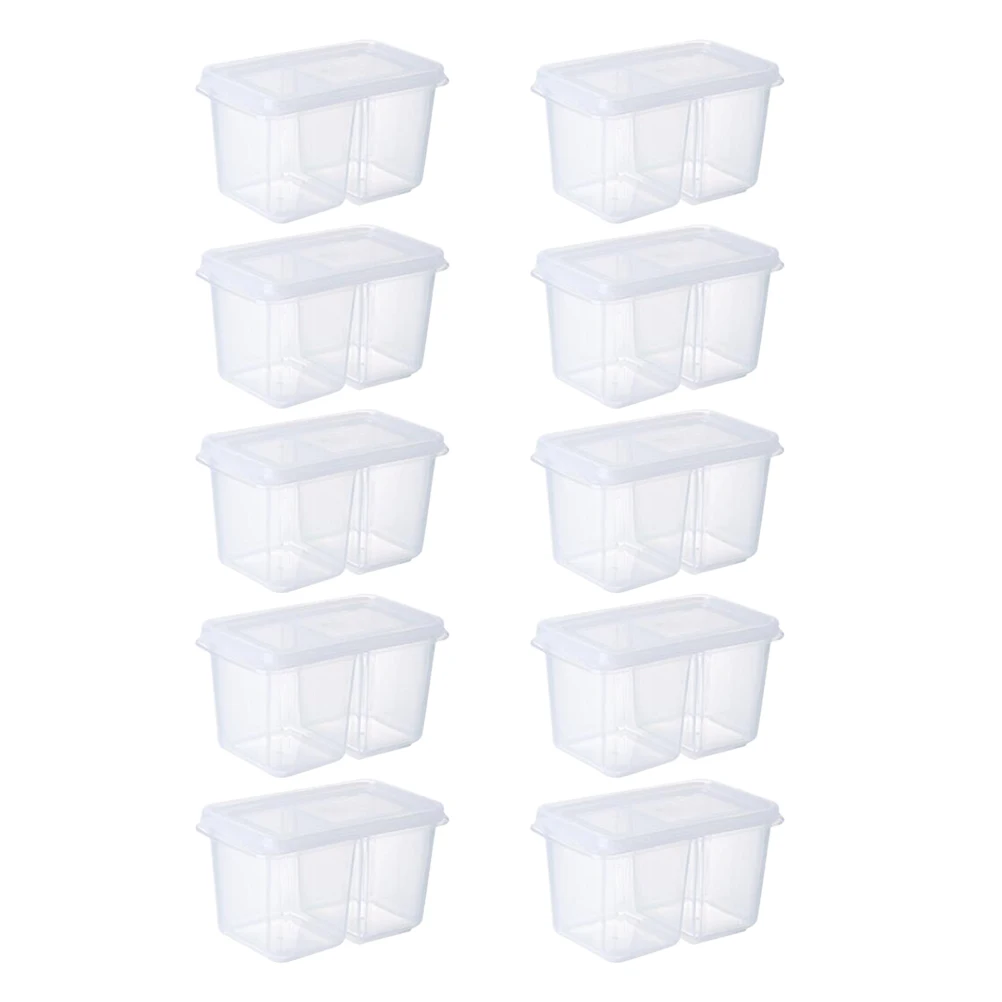 10 Pcs Crisper Korean Food Container Kitchen Storage Organizer 2 Grids Grisper Sauce Box with Lid
10 Pcs Crisper Korean Food Container Kitchen Storage Organizer 2 Grids Grisper Sauce Box with Lid