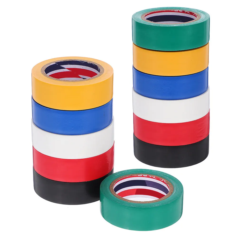 12pcs Insulating Tape Colored Electrical Adhesive Pvc High Temp Resistance Wire Protection Tapes For Home Automotive Industrial
12pcs Insulating Tape Colored Electrical Adhesive Pvc High Temp Resistance Wire Protection Tapes For Home Automotive Industrial