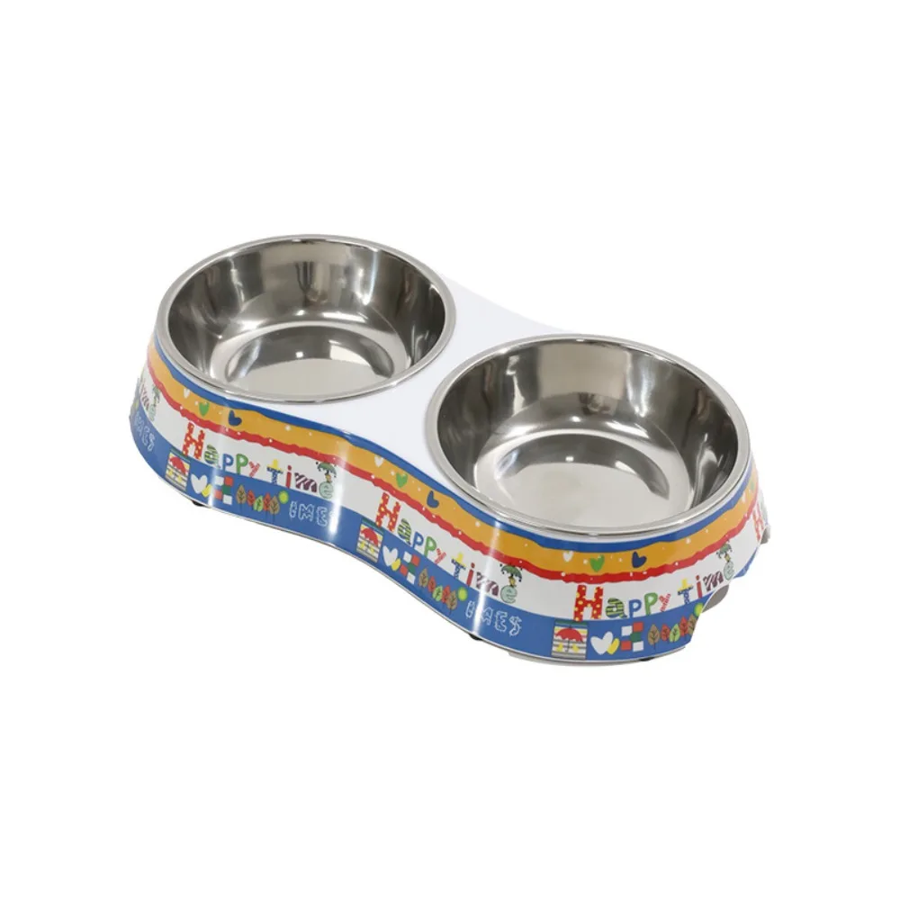 Stainless Steel Pet Feeding Double Bowls Anti-Slip Portable Cat Feeder Dispenser Cute Cartoon Pet Drinking Feeder Kitten 
Stainless Steel Pet Feeding Double Bowls Anti-Slip Portable Cat Feeder Dispenser Cute Cartoon Pet Drinking Feeder Kitten