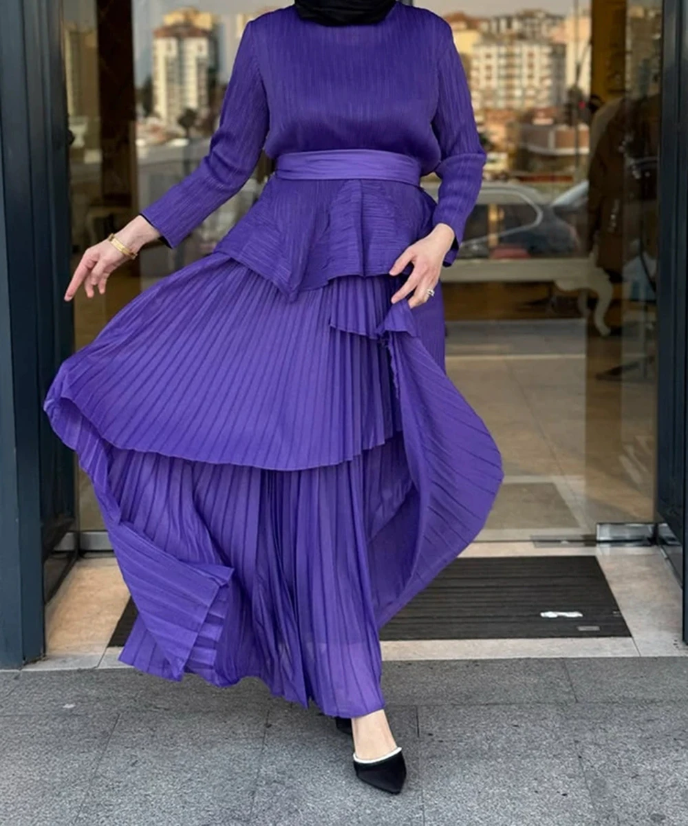 Plus size women's slim suit skirt women's high-end pleated top + pleated skirt two-piece pleated long skirt-GZXX984
Plus size women's slim suit skirt women's high-end pleated top + pleated skirt two-piece pleated long skirt-GZXX984
