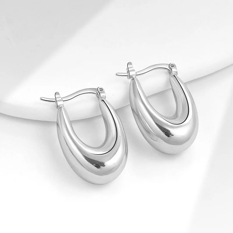 925 Sterling Silver Golden U-Shaped Small Hoop Earrings For Women Luxury Designer Jewelry Accessories Wholesale Argent 925
925 Sterling Silver Golden U-Shaped Small Hoop Earrings For Women Luxury Designer Jewelry Accessories Wholesale Argent 925