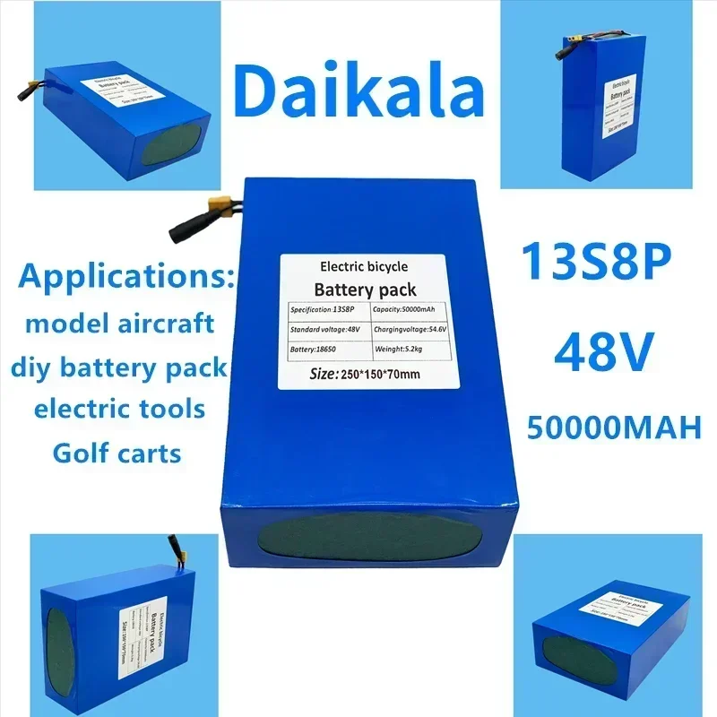 Li-ion 50000MAH 48V 13S8P Suit Citycoco Motorized Scooter Use Battery Model Aircraft Electric Tools Cartssolar Energy Inverters
Li-ion 50000MAH 48V 13S8P Suit Citycoco Motorized Scooter Use Battery Model Aircraft Electric Tools Cartssolar Energy Inverters