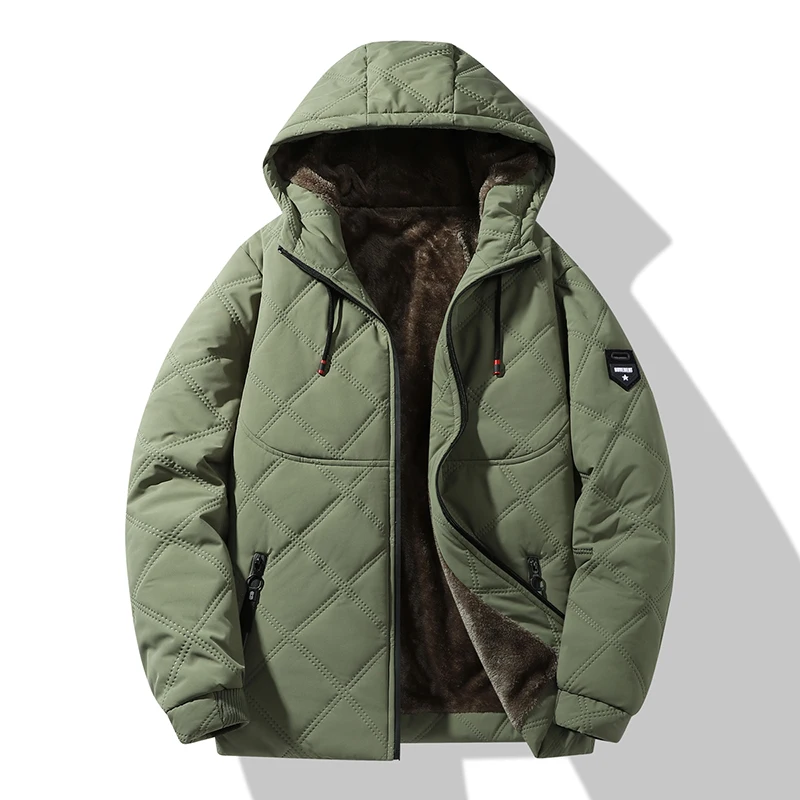 Men's Functional Fleece Lined Hooded Jacket, Quilted Coat with Multi Zipper Pockets, Thermal Winter Outerwear for Work MX818
Men's Functional Fleece Lined Hooded Jacket, Quilted Coat with Multi Zipper Pockets, Thermal Winter Outerwear for Work MX818