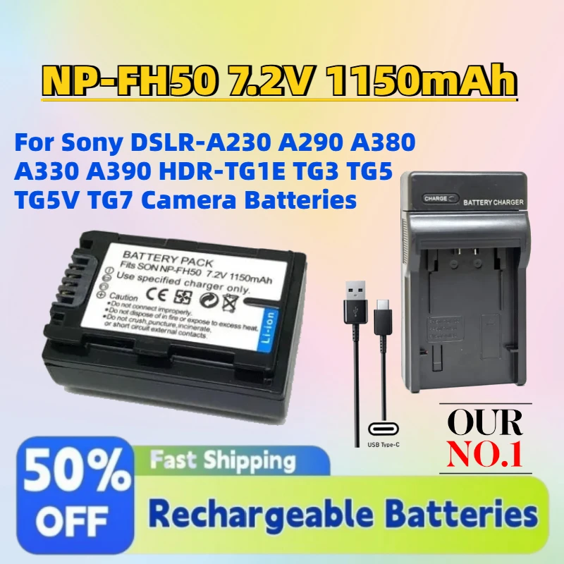 In Stock NP-FH50 7.2V 1150mAh Li-Ion Battery for Sony DSLR-A230 A290 A380 A330 A390 HDR-TG1E TG3 TG5 TG5V TG7 Camera Batteries
In Stock NP-FH50 7.2V 1150mAh Li-Ion Battery for Sony DSLR-A230 A290 A380 A330 A390 HDR-TG1E TG3 TG5 TG5V TG7 Camera Batteries