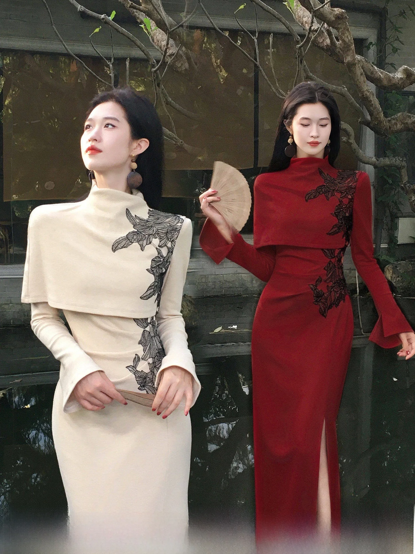 Вязаный комплект с длинными рукавами: Новогодний праздничный халат с высокой талией, осенний, в китайском традиционном стиле.
Вязаный комплект с длинными рукавами: Новогодний праздничный халат с высокой талией, осенний, в китайском традиционном стиле.