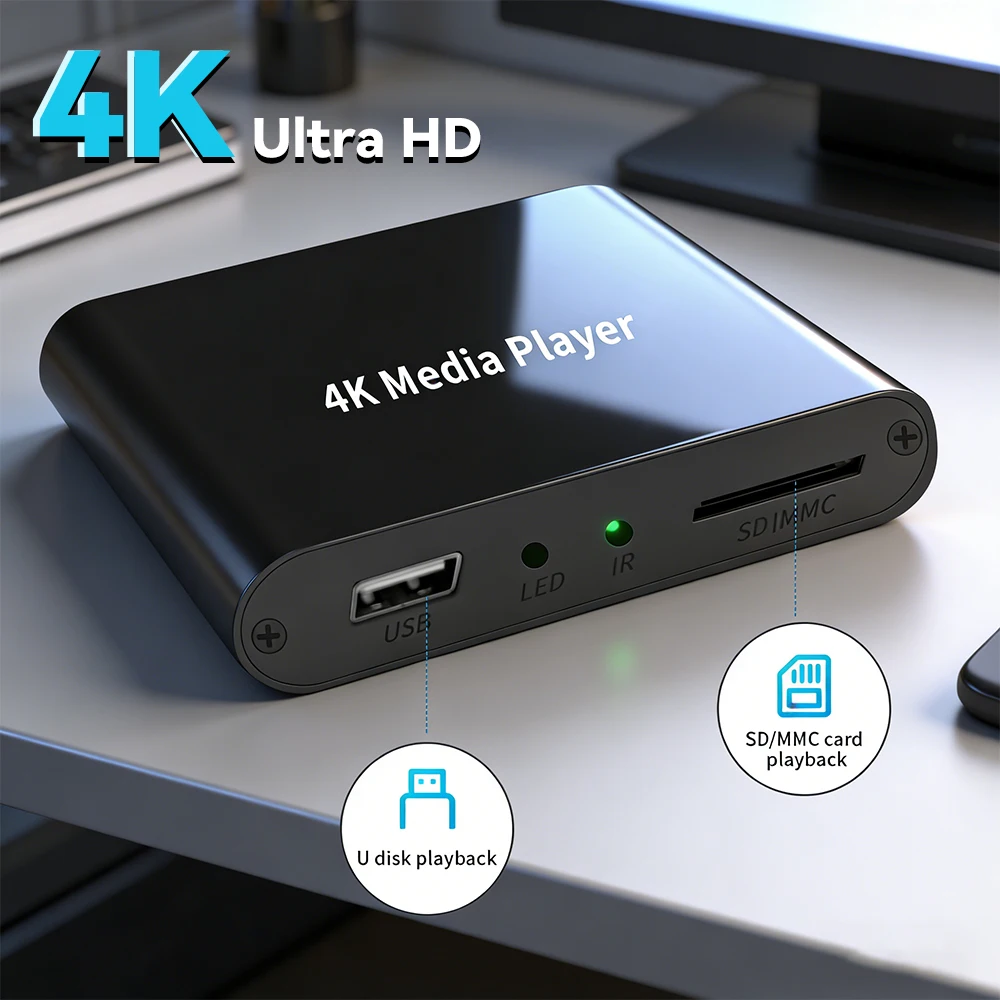 RSH 4K Ultra HD Media Player For A Cozy Home Cinema SD MMC MP3 USB External HDD U Disk MultiMedia Media Player Box
RSH 4K Ultra HD Media Player For A Cozy Home Cinema SD MMC MP3 USB External HDD U Disk MultiMedia Media Player Box