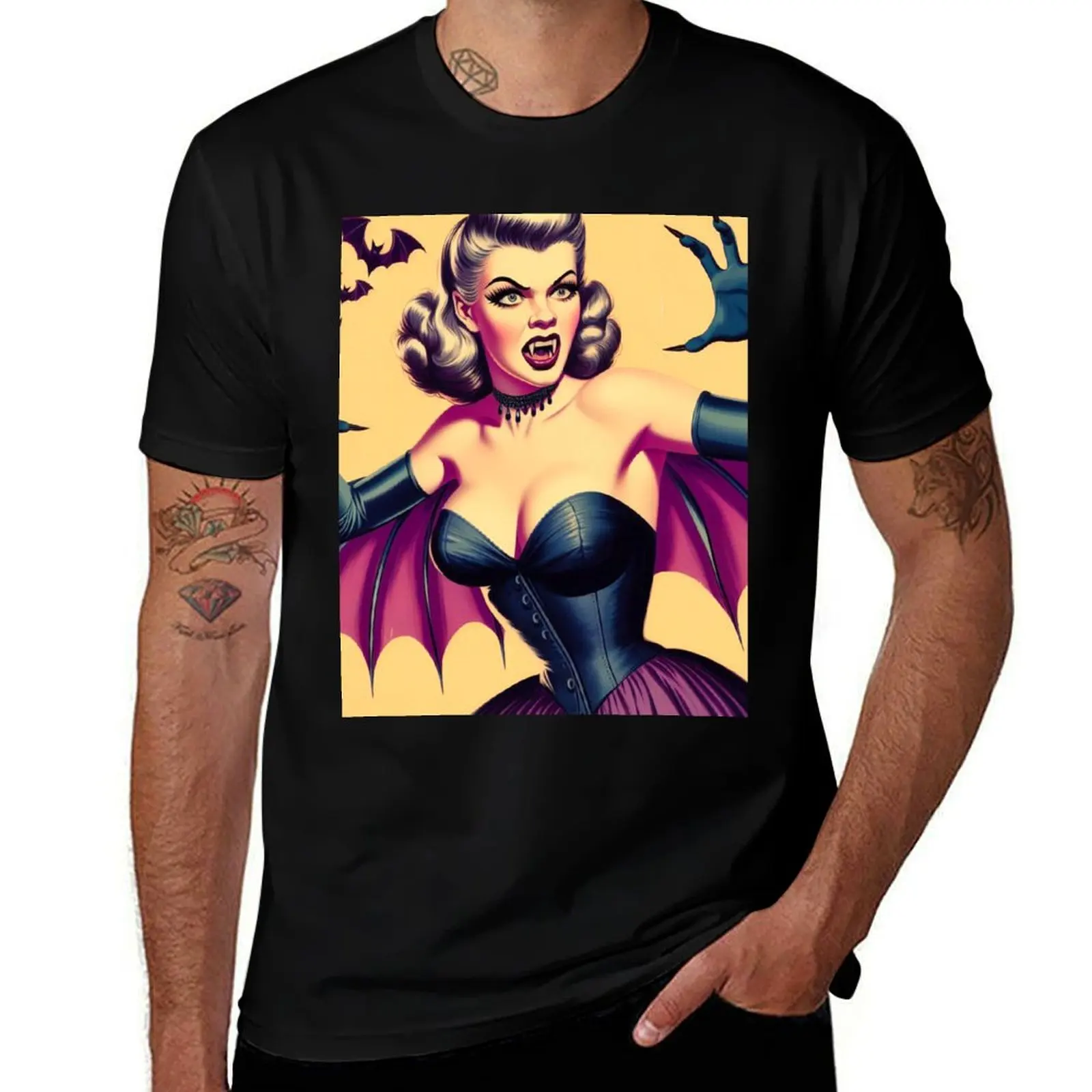 Retro Vampire Woman T-Shirt t shirts for man pack white man t shirt cotton high quality funny t shirts dark humor T-shirt
Retro Vampire Woman T-Shirt t shirts for man pack white man t shirt cotton high quality funny t shirts dark humor T-shirt