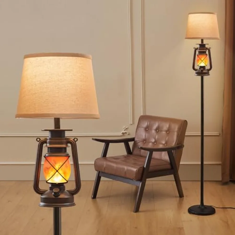 LED Flashing Flame Night Lantern Farmhouse Floor Lamp for Living Room Rustic Standing Lamp with Beige Linen Drum Lampshade Lant
LED Flashing Flame Night Lantern Farmhouse Floor Lamp for Living Room Rustic Standing Lamp with Beige Linen Drum Lampshade Lant