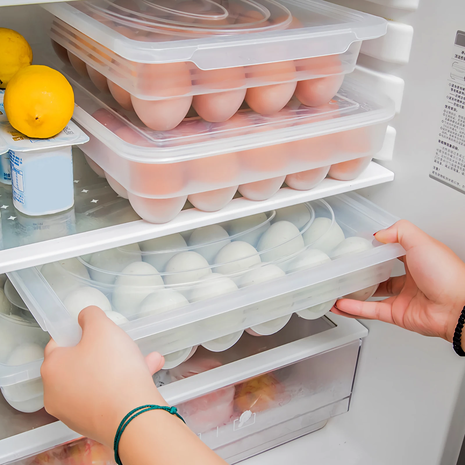 24 Compartments Egg Trays Container Storage Crate PP Material Kitchen ganizer Fresh Keeping Box Home Supplies Washable Cover
24 Compartments Egg Trays Container Storage Crate PP Material Kitchen ganizer Fresh Keeping Box Home Supplies Washable Cover