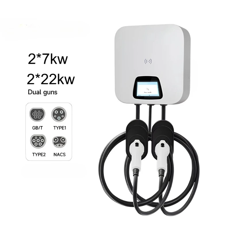 Fast Ev Charger 2*7kw 14kw 2*22kw 44kw Type1 Type2 Dual Gun Ev Charging Station IP54 New
Fast Ev Charger 2*7kw 14kw 2*22kw 44kw Type1 Type2 Dual Gun Ev Charging Station IP54 New