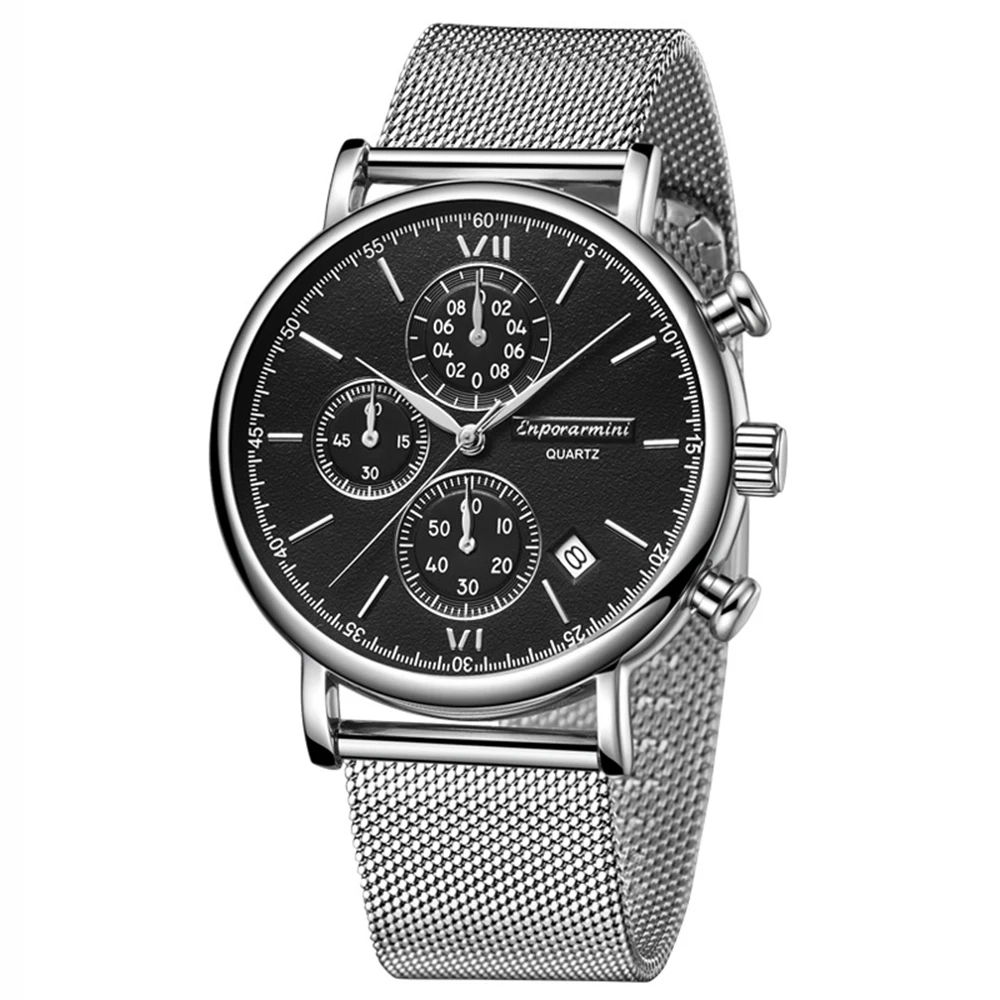 Chronograph Watches for Men Quartz Wristwatches Luxury 40mm Chrono Watch Fashion Stainless Steel Waterproof Clocks ENPORARMINI
Chronograph Watches for Men Quartz Wristwatches Luxury 40mm Chrono Watch Fashion Stainless Steel Waterproof Clocks ENPORARMINI