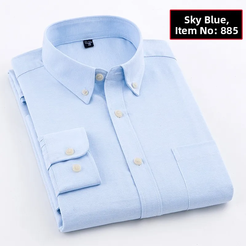 Iron-Free Oxford Cloth Long Sleeve Shirt Men's Slim Fit Casual Trendy Base Layer Shirt Blue Color for Teenagers And Adults
Iron-Free Oxford Cloth Long Sleeve Shirt Men's Slim Fit Casual Trendy Base Layer Shirt Blue Color for Teenagers And Adults