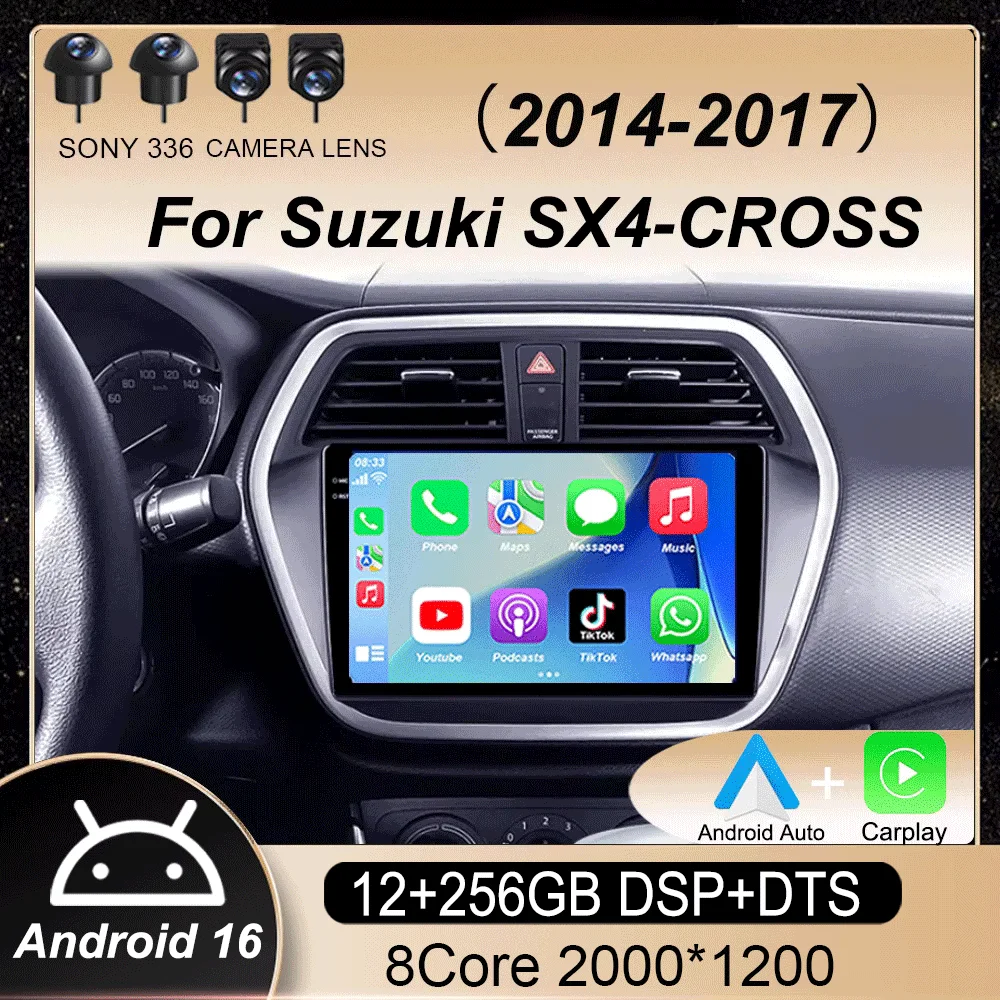 Android 16 Carplay Auto WIFI+4G Car Radio For Suzuki SX4-CROSS 2014-2017 Multimedia Video Player Navigation GPS Stereo Head Unit
Android 16 Carplay Auto WIFI+4G Car Radio For Suzuki SX4-CROSS 2014-2017 Multimedia Video Player Navigation GPS Stereo Head Unit