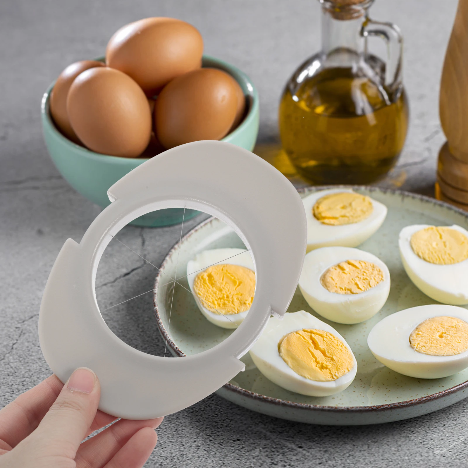 Egg Slicer Stainless Steel Silicone Base Holder Non-Slip for Slicing Eggs Fruits Vegetables Cakes Yolk Separator Kitchen
Egg Slicer Stainless Steel Silicone Base Holder Non-Slip for Slicing Eggs Fruits Vegetables Cakes Yolk Separator Kitchen