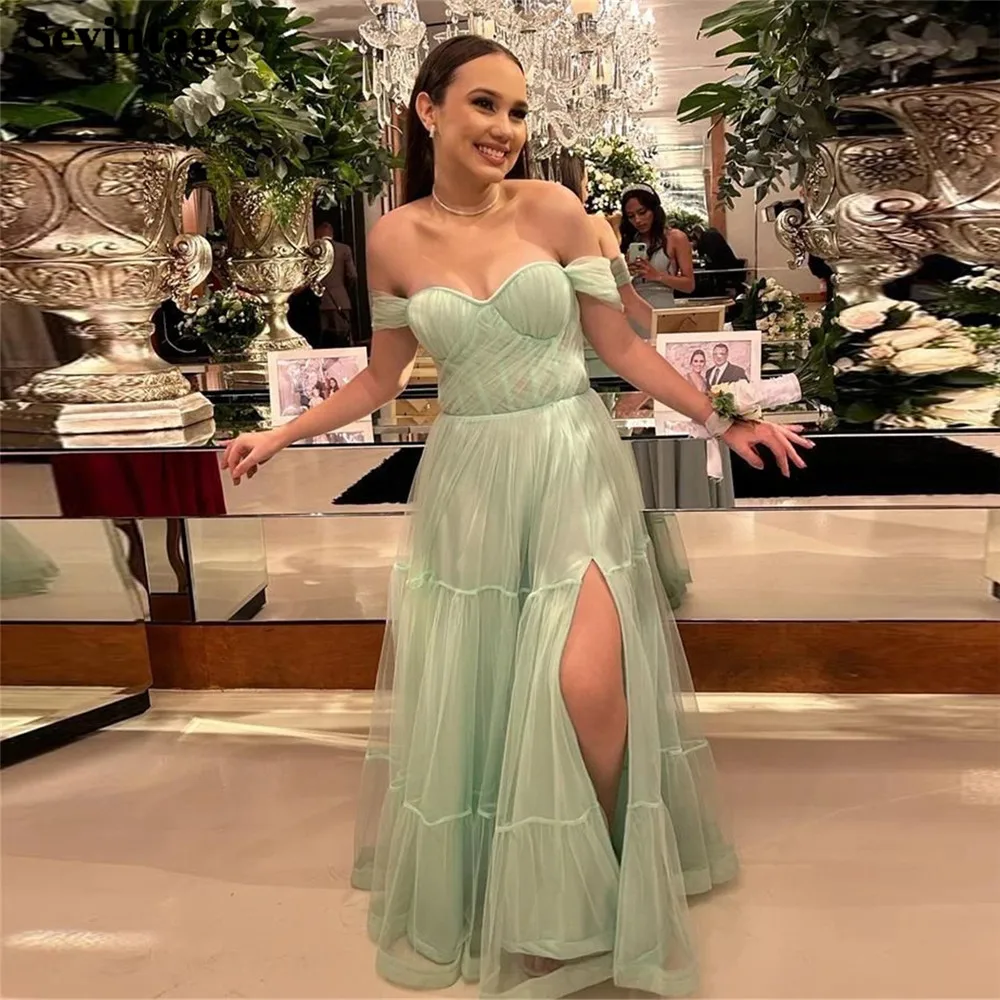 Sevintage Vintage Blue Saudi Arabia Tulle Prom Dresses Off The Shoulder Tiered Homecoming Dresses vestidos de graduación 2023
Sevintage Vintage Blue Saudi Arabia Tulle Prom Dresses Off The Shoulder Tiered Homecoming Dresses vestidos de graduación 2023