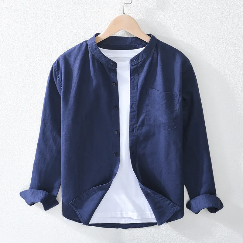 2022 New Men's Stand-up Collar Cotton Hemp Long Sleeve Shirt Solid Color Casual Linen Simple Casual Shirt Men's Basic Style
2022 New Men's Stand-up Collar Cotton Hemp Long Sleeve Shirt Solid Color Casual Linen Simple Casual Shirt Men's Basic Style