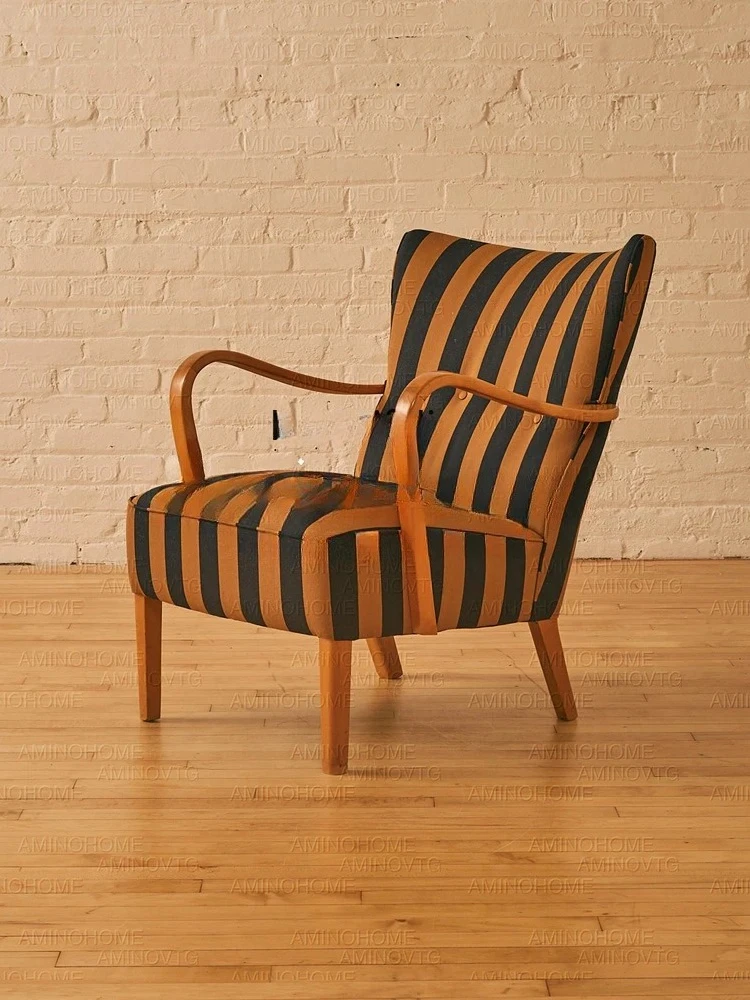 French Striped Couch Living Room High-Grade Single Leisure Chair Solid Wood High Backrest
French Striped Couch Living Room High-Grade Single Leisure Chair Solid Wood High Backrest