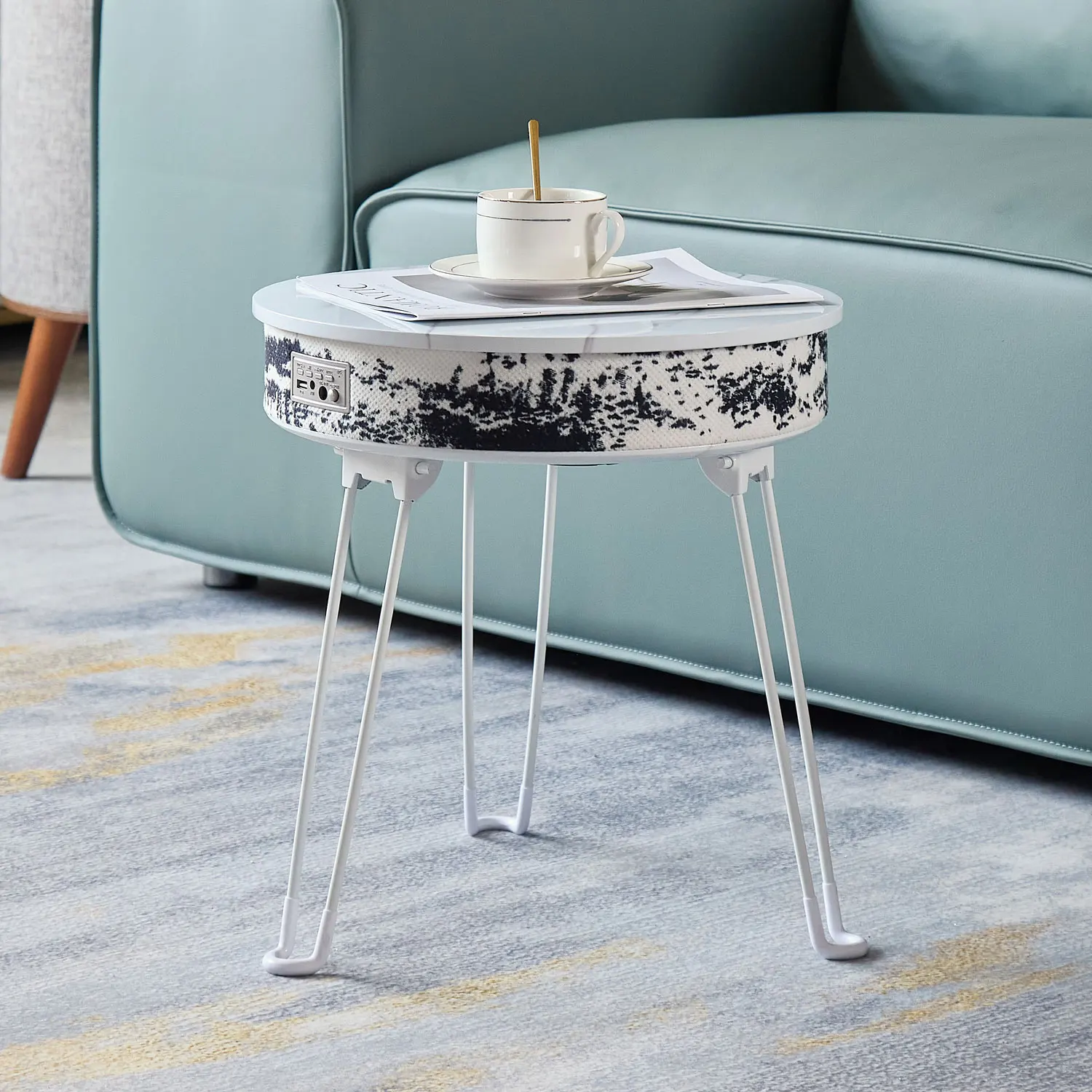 Customizable Smart Music Coffee Table Multifunctional Bluetooth Speaker Wireless Charging Foldable For Outdoor Home Use Modern