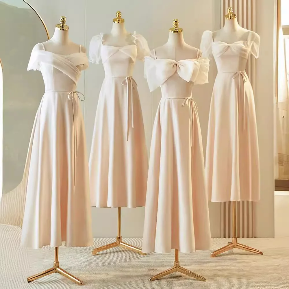 Champagne Color Maids Dress Satin Fabric Women's Fashionable Long Gown Elegant Style mid Waist A-Line Skirt for Wedding Party
Champagne Color Maids Dress Satin Fabric Women's Fashionable Long Gown Elegant Style mid Waist A-Line Skirt for Wedding Party
