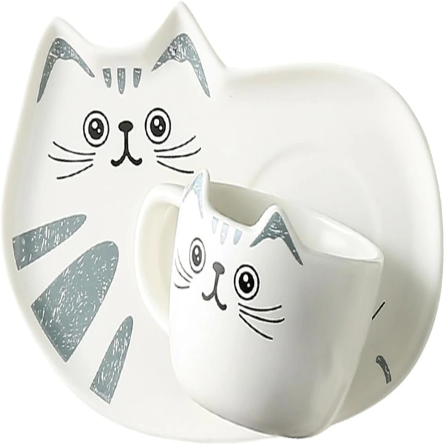 1 Set of Charming Child-size Ceramic Cat Novelty Mugs - Adorable and Cute Tea Cup and Saucer Set for The Office - Delightful Dri
1 Set of Charming Child-size Ceramic Cat Novelty Mugs - Adorable and Cute Tea Cup and Saucer Set for The Office - Delightful Dri