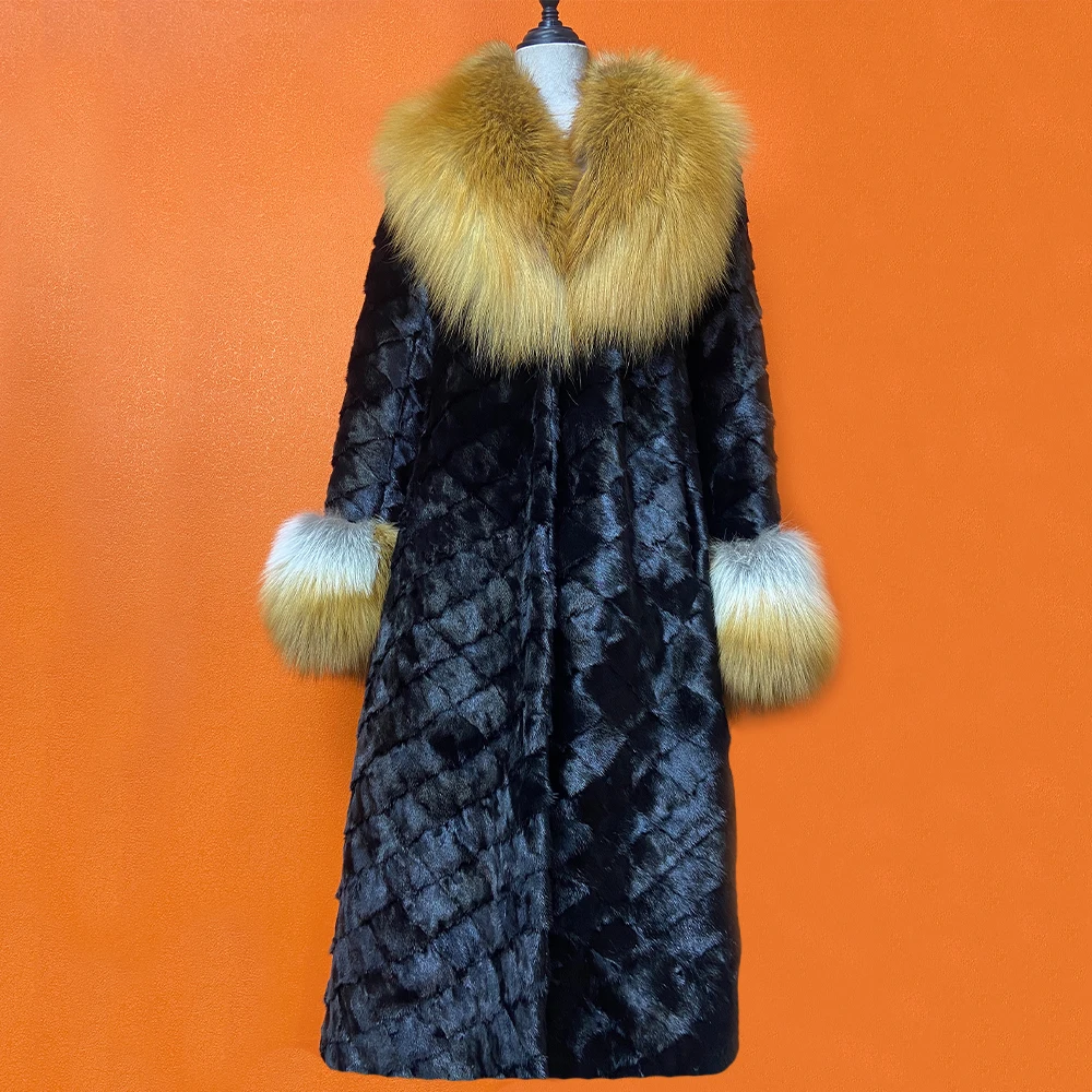 New Mink Fur Coat Versatile Large Fox Fur Collar Luxury Ladies Winter Jacket Long Slim and Fashion Clothes
New Mink Fur Coat Versatile Large Fox Fur Collar Luxury Ladies Winter Jacket Long Slim and Fashion Clothes