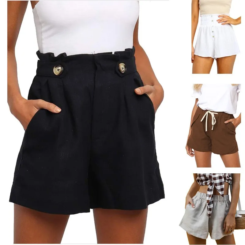 Women's Summer Shorts Cotton Linen Drawstring Waist Mid Waist Solid Color High Waist Lightweight Casual Black
Women's Summer Shorts Cotton Linen Drawstring Waist Mid Waist Solid Color High Waist Lightweight Casual Black