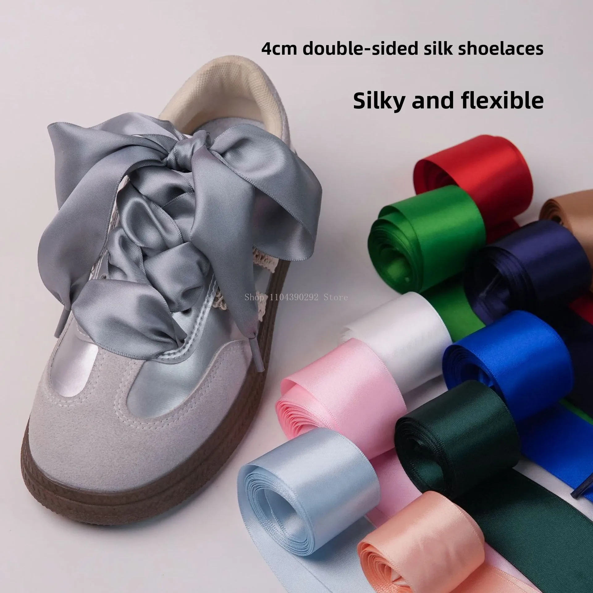 Silk LACES, ballet-style bow LACES, double-sided rainbow silk satin LACES, ribbon white sneakers
Silk LACES, ballet-style bow LACES, double-sided rainbow silk satin LACES, ribbon white sneakers